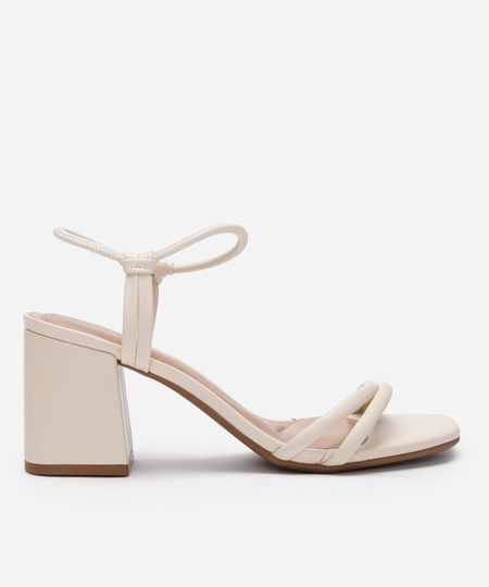 sandália beira rio tiras finas salto grosso off white 36 sandália beira rio tiras finas salto grosso off white 36