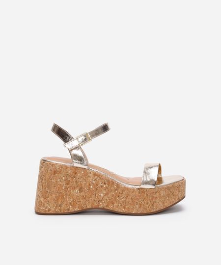 sandália anabela vizzano dourada 36