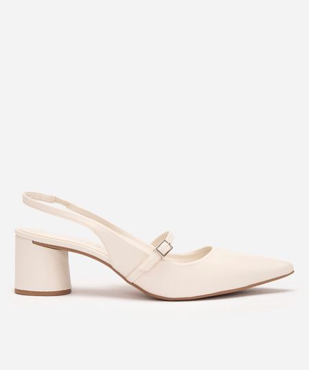 scarpin salto baixo com fivela oneself off white 35 scarpin salto baixo com fivela oneself off white 35