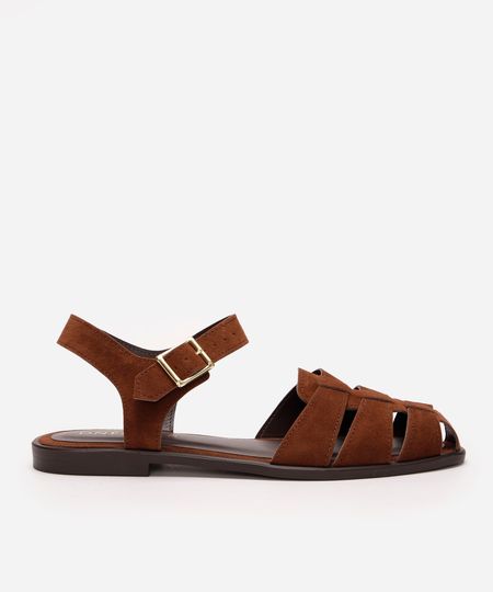 sandália pescador texturizada oneself marrom 35 sandália pescador texturizada oneself marrom 35