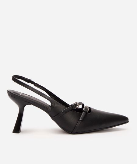 scarpin bico fino salto alto mindset preto 34