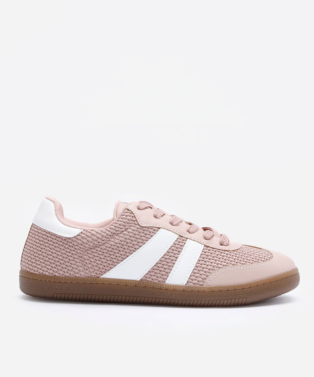 tênis casual com recortes texturizado ace rosa