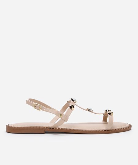 rasteirinha com tachas oneself bege 34