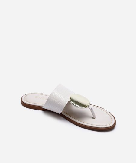 rasteirinha tira larga texturizada off white 34