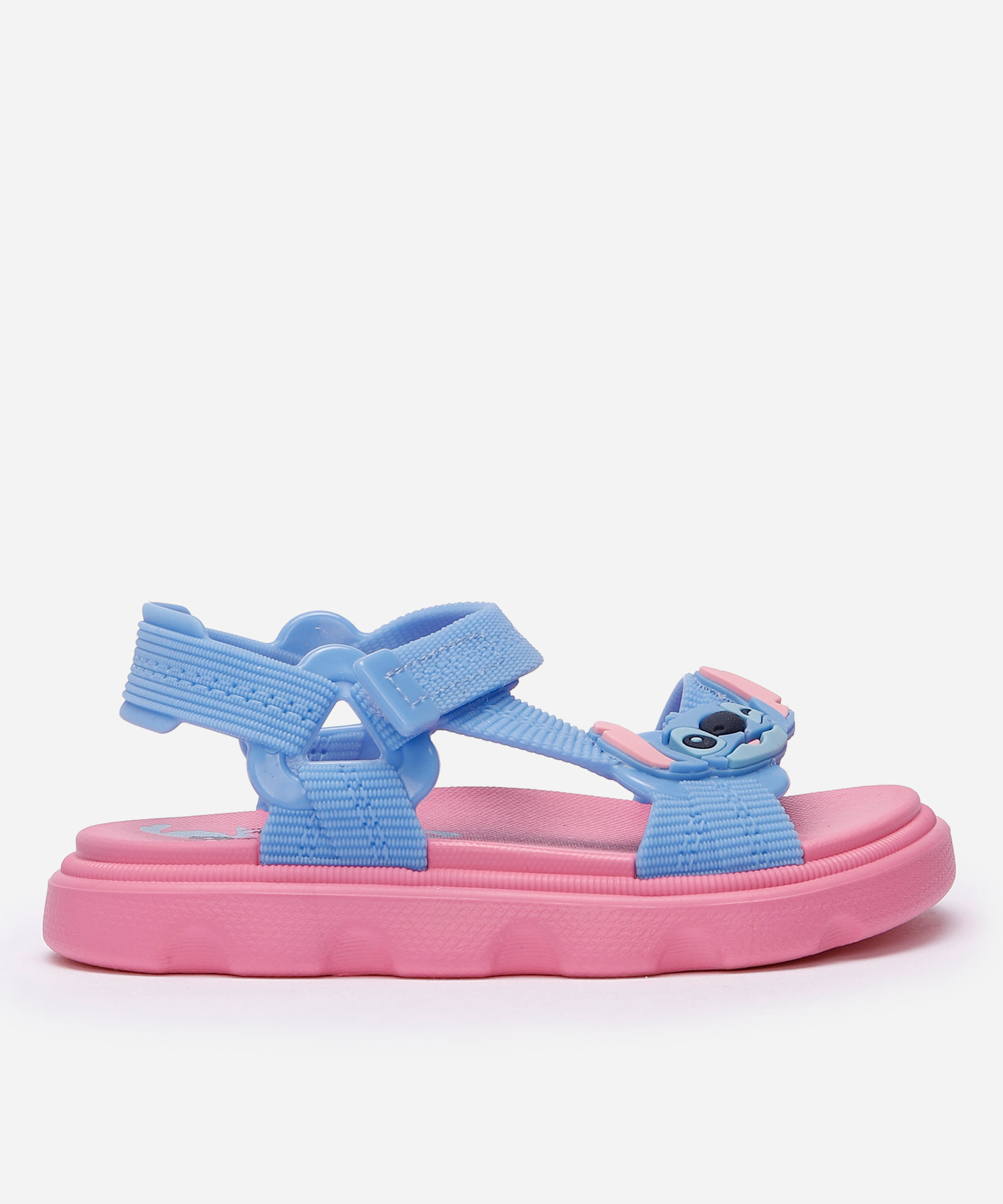 sandália papete velcro stitch rosa