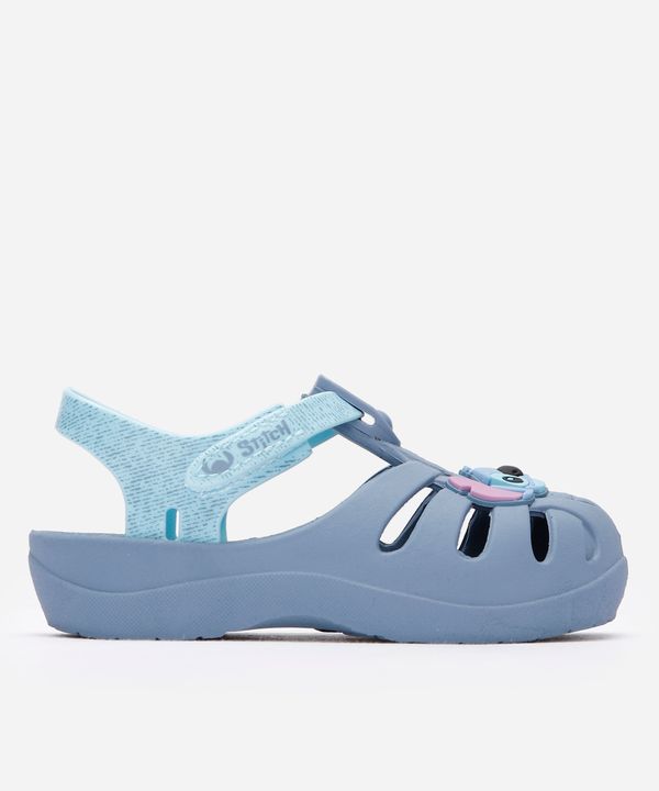 sandália infantil stitch com brilho grendene azul 20-21