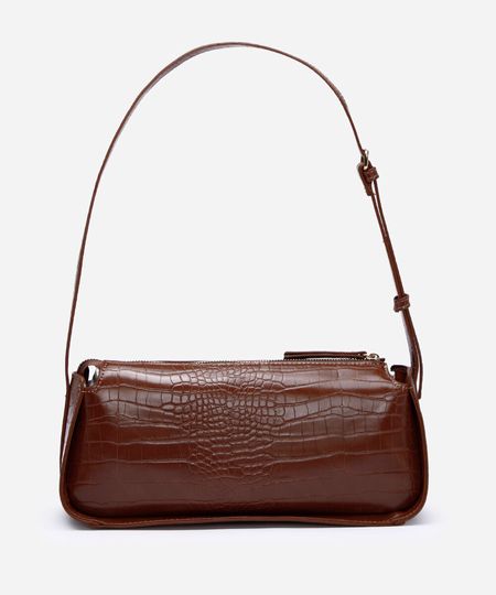 bolsa baguete croco marrom UNICO