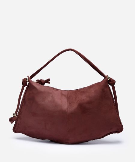 bolsa shoulder com recorte texturizada vinho UNICO