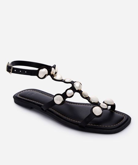 rasteirinha gladiadora com tachas preta 37 rasteirinha gladiadora com tachas preta 37