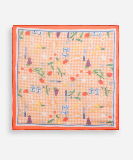 lenço feminino fruit vichy laranja UNICO