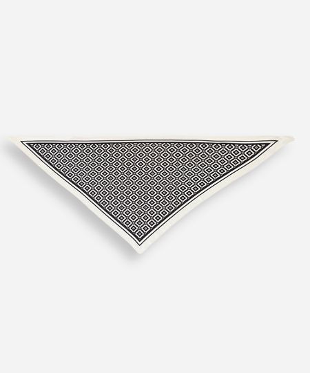 lenço feminino triangular floral preto UNICO