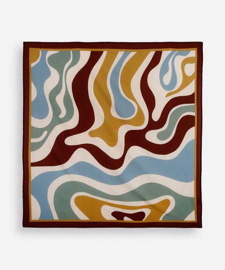 lenço estampa abstrata azul UNICO lenço estampa abstrata azul UNICO