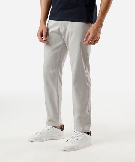 calça slim masculina de sarja cinza 38