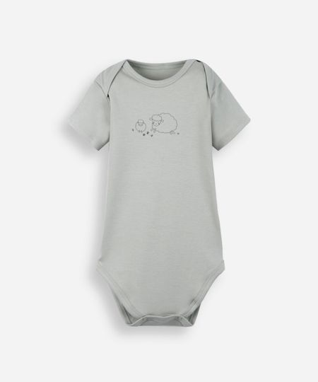 body infantil de algodão peruano estampado verde 0-3 body infantil de algodão peruano estampado verde 0-3