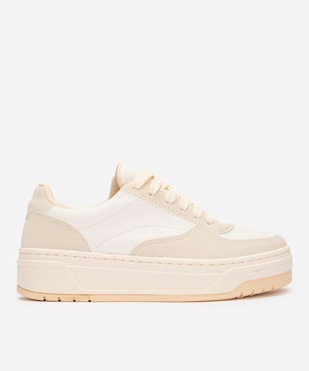 tênis com recorte oneself bege 34