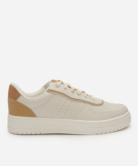 tênis casual com recortes ace off white 34