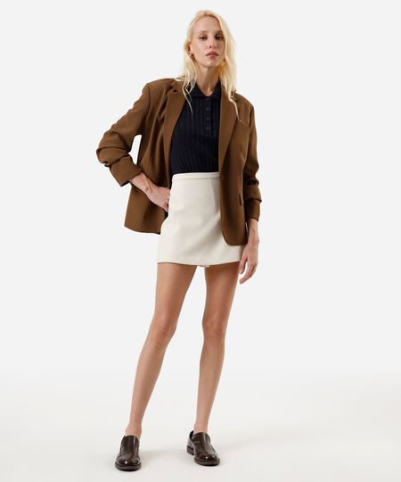 short saia de alfaiatara feminino cintura alta bege 38 short saia de alfaiatara feminino cintura alta bege 38
