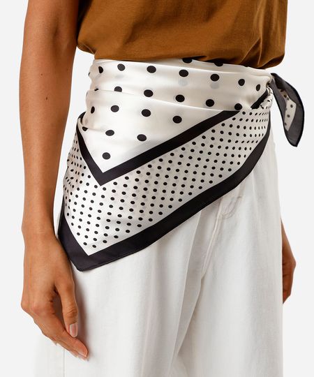 lenço feminino poá azul UNICO