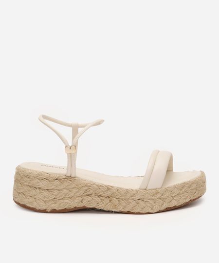 sandália flatform salto texturizado oneself off white 34