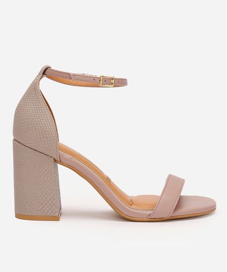 sandália cobra salto alto bloco vizzano bege 35