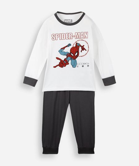 pijama infantil longo homem aranha off white 2 pijama infantil longo homem aranha off white 2