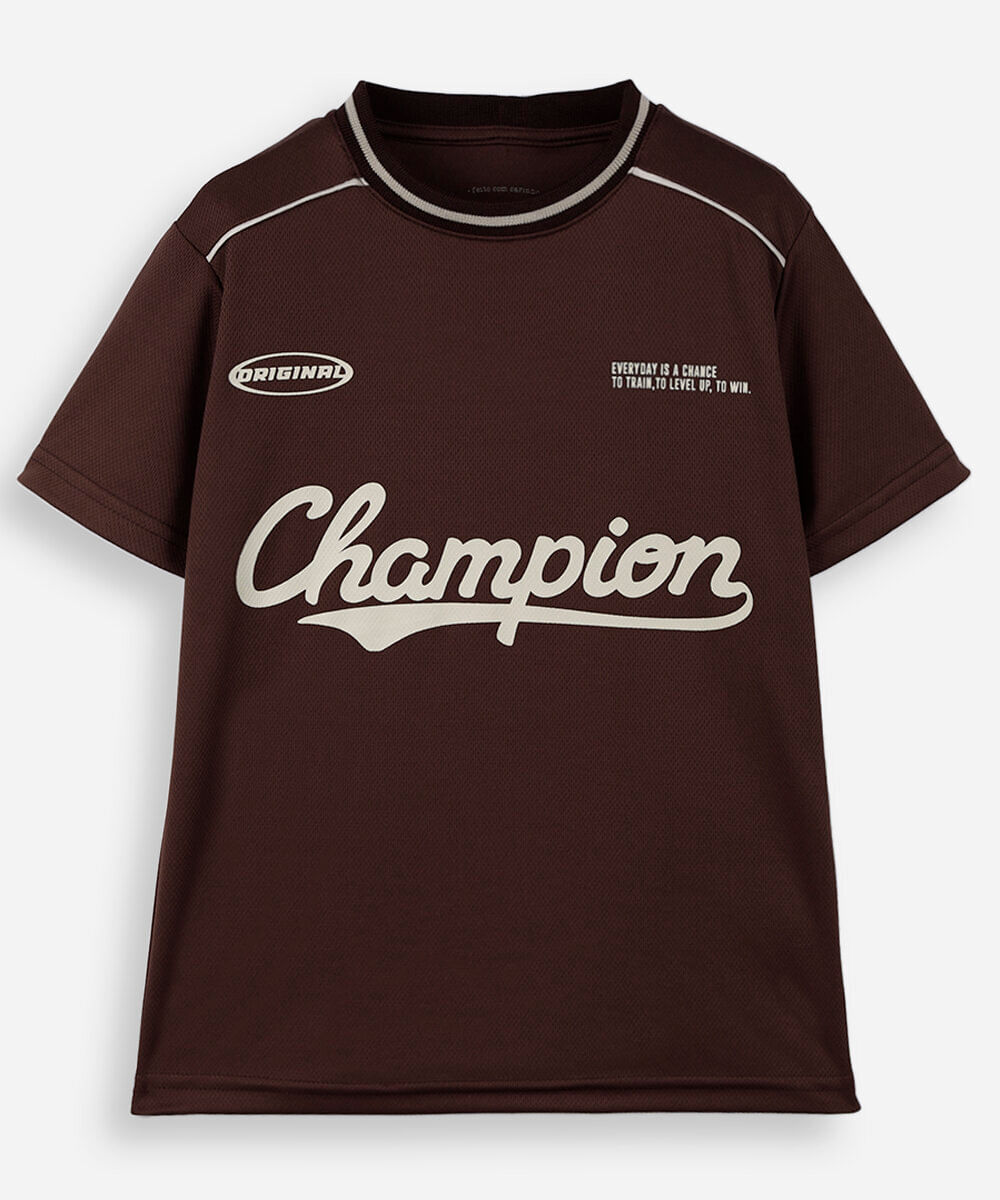 camiseta infantil esportiva boston marrom