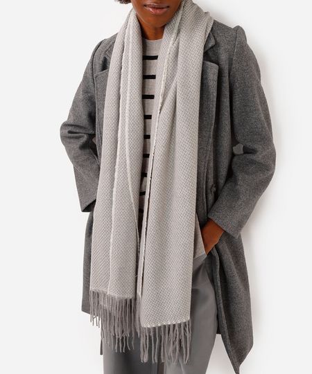 cachecol geométrico cinza UNICO