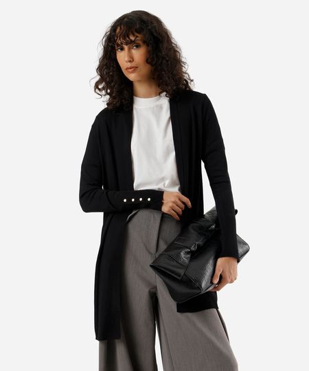 cardigan feminino de tricot preto P