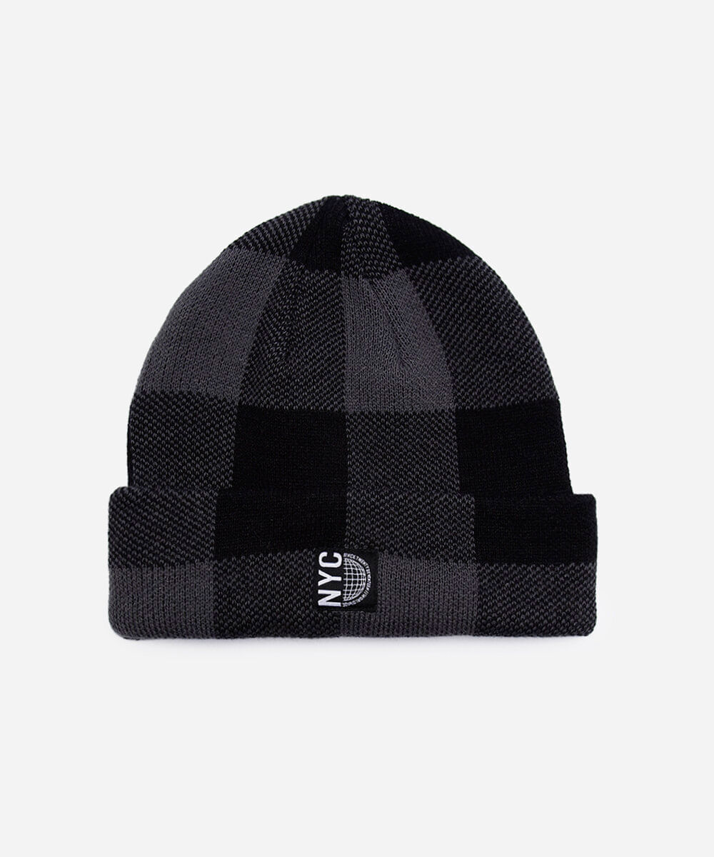 gorro masculino xadrez preto