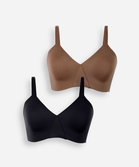 kit de 2 sutiãs feminino moldado de poliamida delrio colorido 46