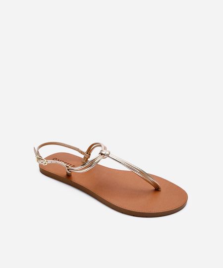 rasteirinha tiras finas oneself dourada 37-38 rasteirinha tiras finas oneself dourada 37-38