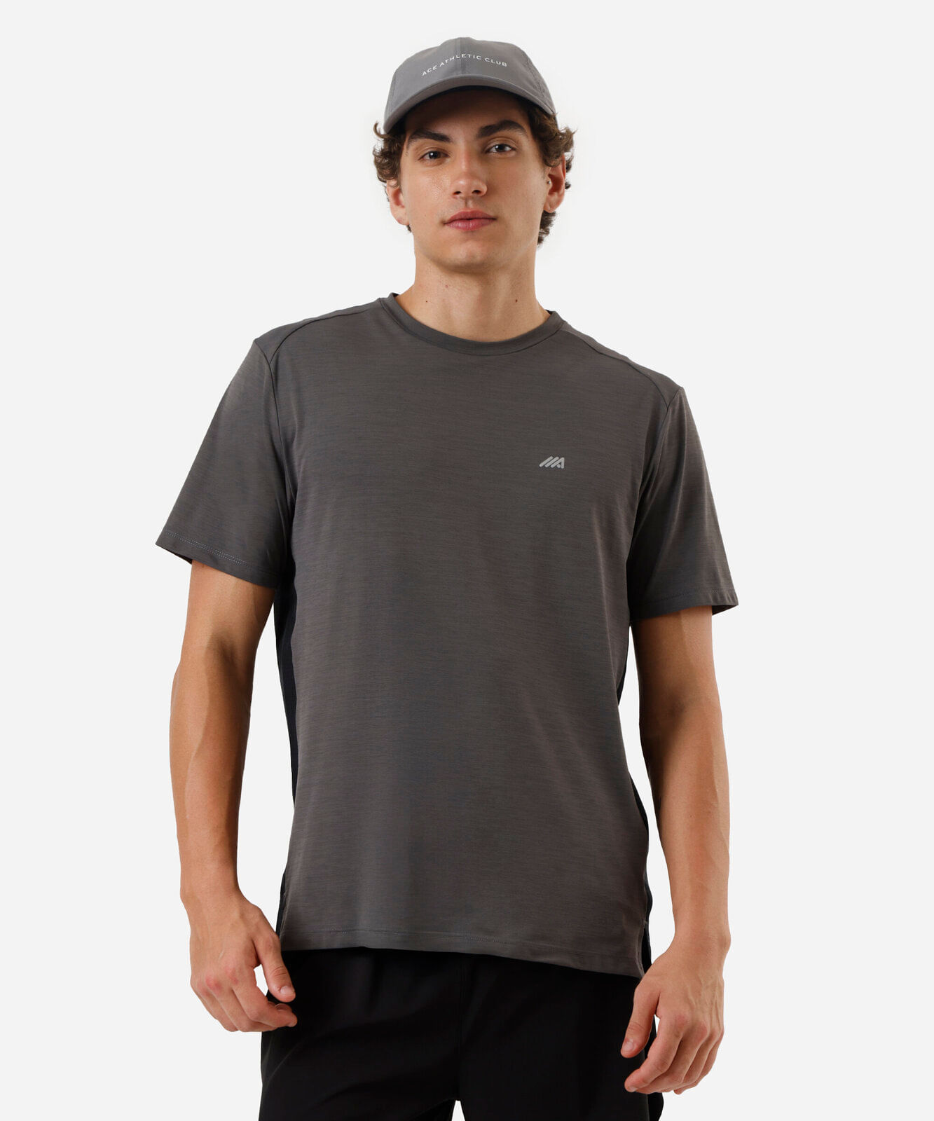 camiseta esportiva masculina bicolor preta