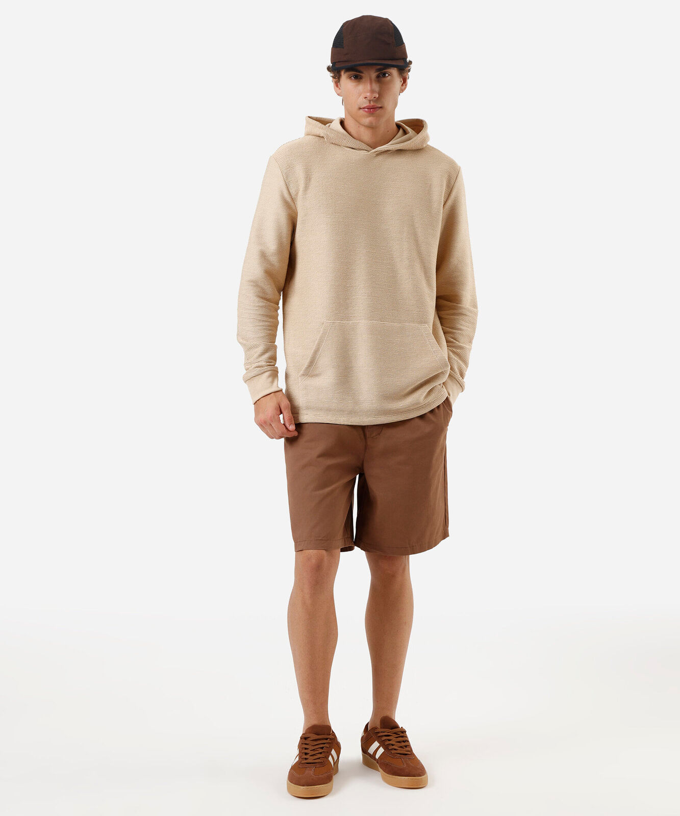 Vista 2 bermuda relaxed masculina de algodão C&A Marrom C&A Marrom