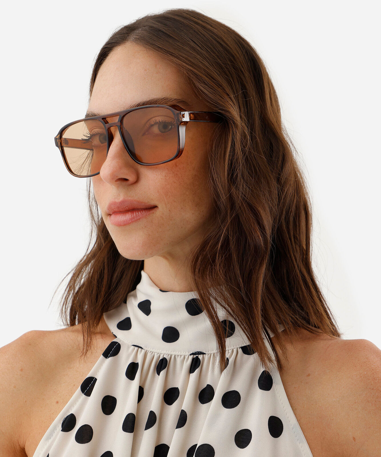 óculos de sol aviador mindset unissex marrom