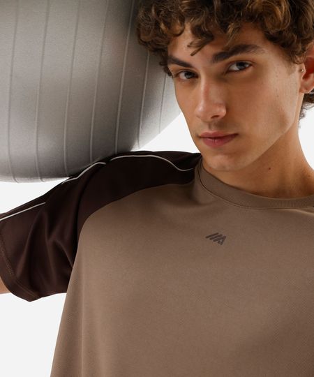 camiseta masculina raglan vintage ace marrom M