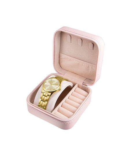kit relógio feminino lince analógico lrgm040l34c2kxpj dourado UNICO