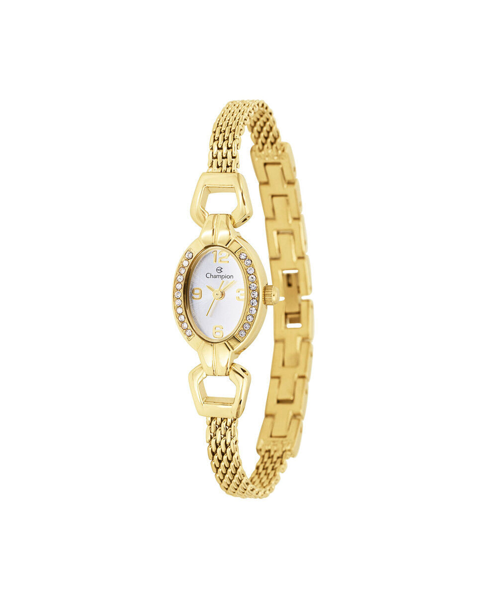 relógio feminino champion analógico cf26320h dourado