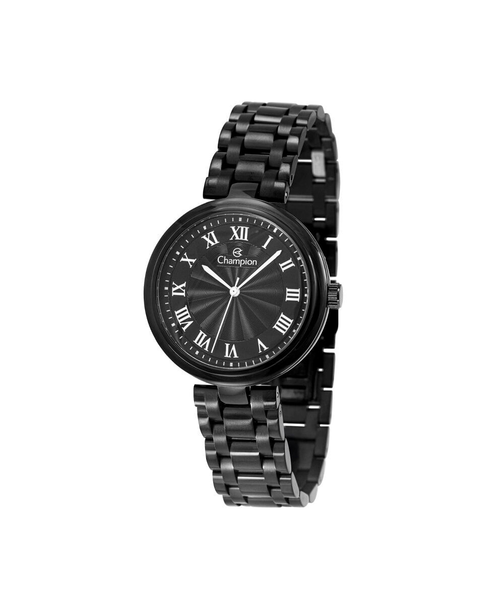 relógio feminino champion analógico cn21461d preto