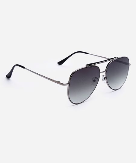 óculos de sol masculino aviador de metal triton prateado UNICO