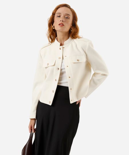 casaco feminino texturizado bege PP
