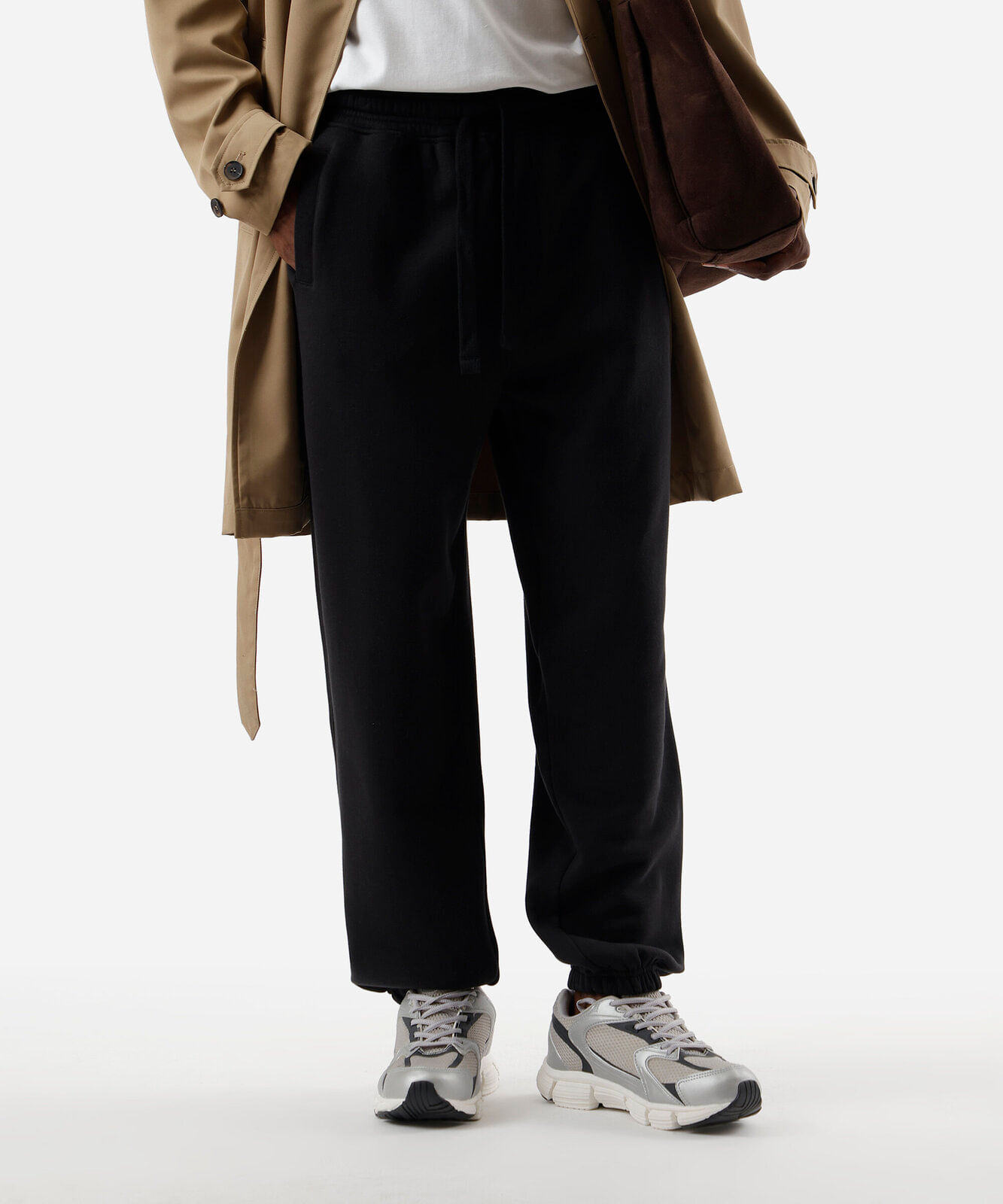 calça masculina de moletom baggy jogger preta