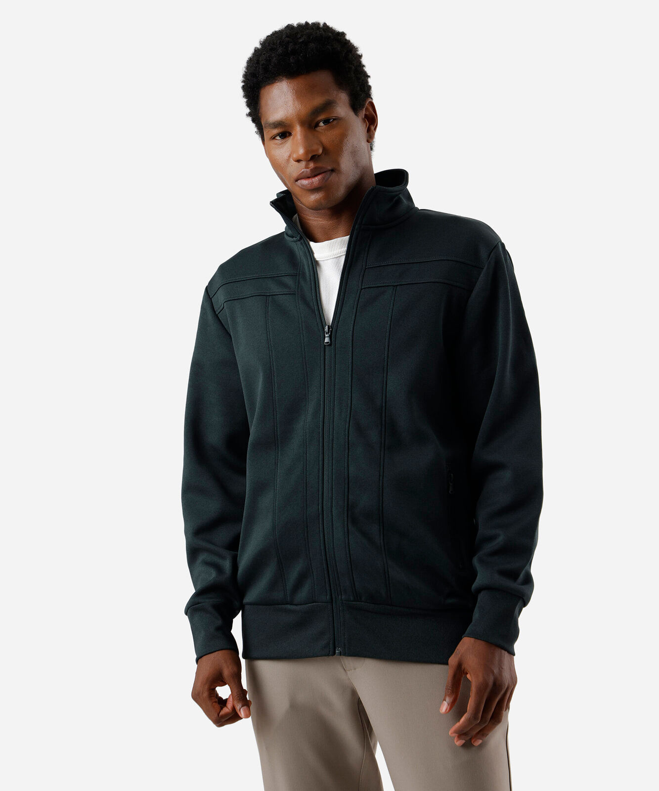jaqueta de moletom slim comfort verde