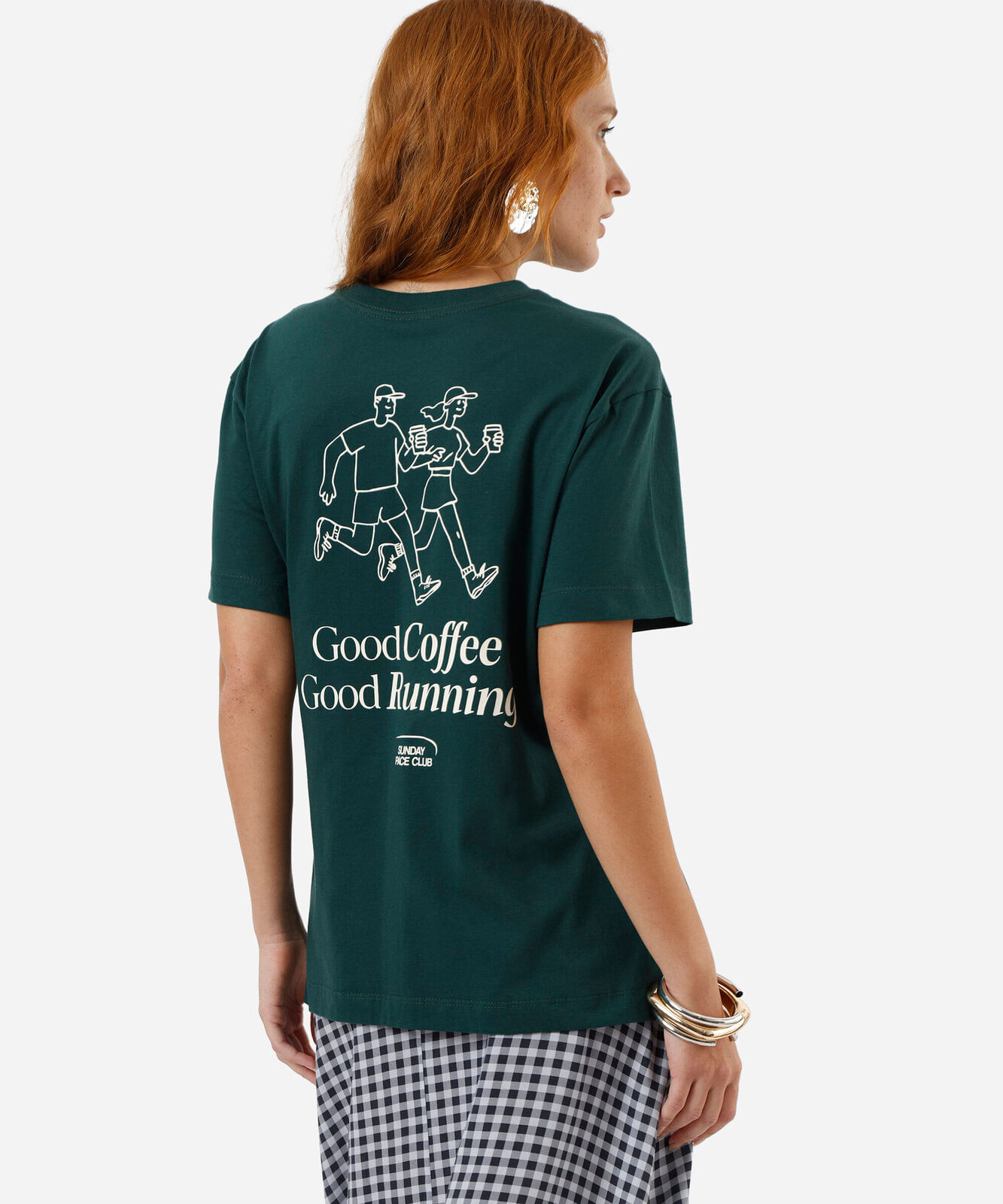 camiseta feminina oversized good coffee verde