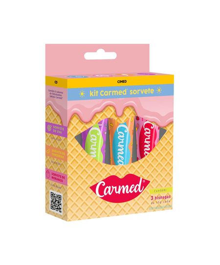 kit carmed sorvete com 3 hidratantes labiais 10g UNICO kit carmed sorvete com 3 hidratantes labiais 10g UNICO