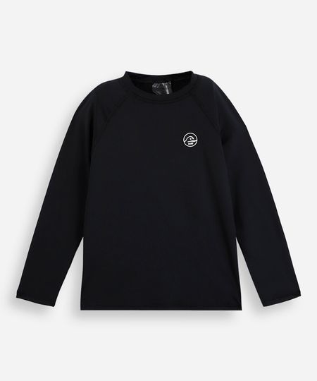 camiseta infantil com proteção uv manga longa preta 2