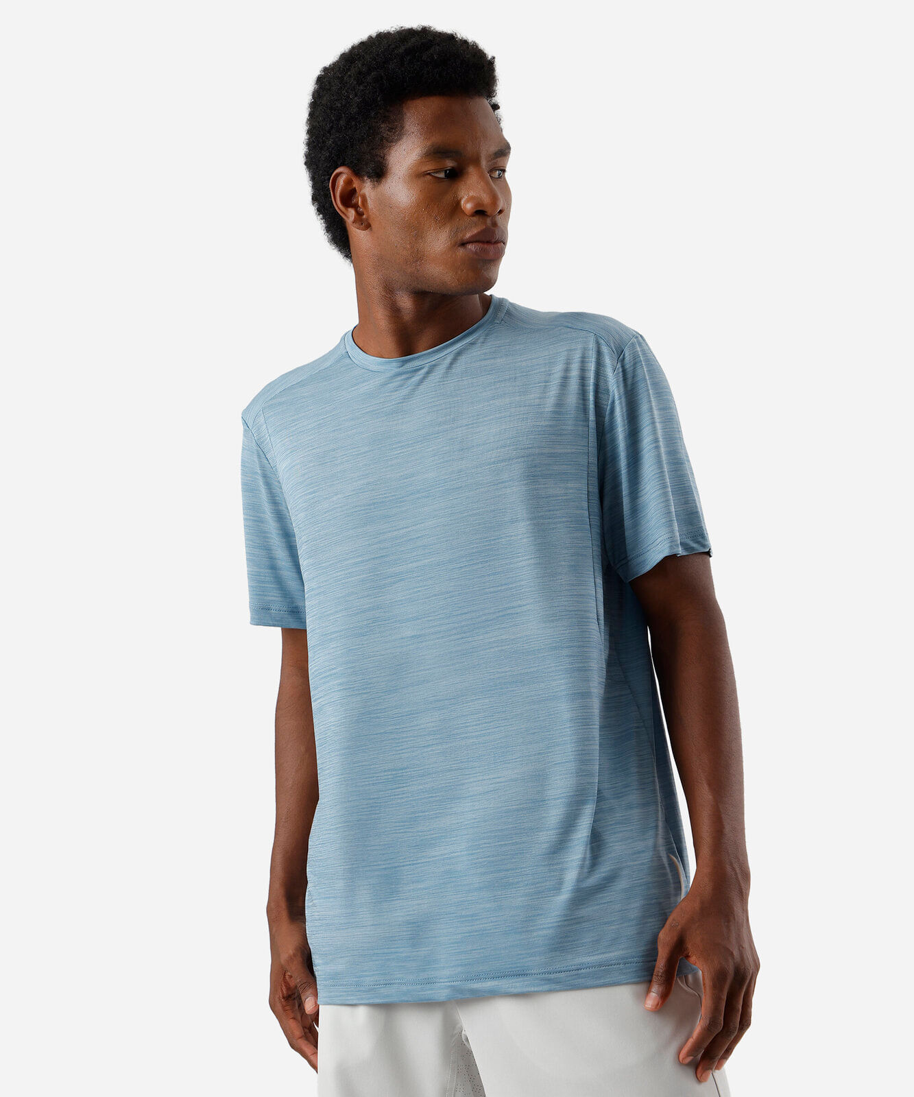 camiseta masculina recortes azul