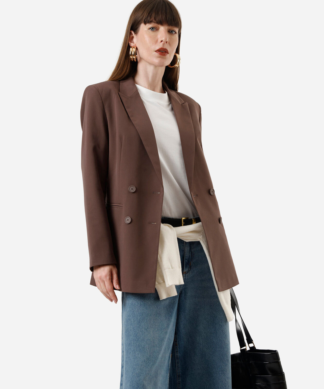 Vista 2 blazer feminino de alfaiataria C&A Preto C&A Preto