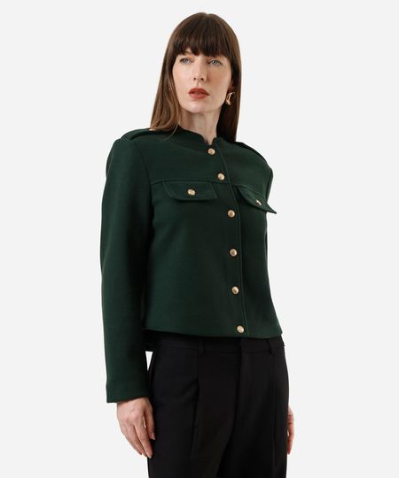 casaco feminino texturizado verde PP casaco feminino texturizado verde PP