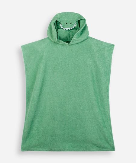 poncho infantil com capuz jacaré verde UNICO poncho infantil com capuz jacaré verde UNICO