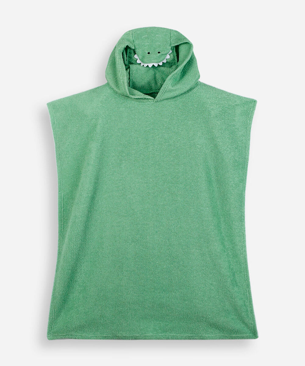 poncho infantil com capuz jacaré verde